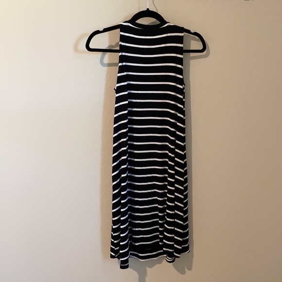 Time and Tru Black Whit Striped Sundress Sun Dress Sz S - Picture 2 of 4